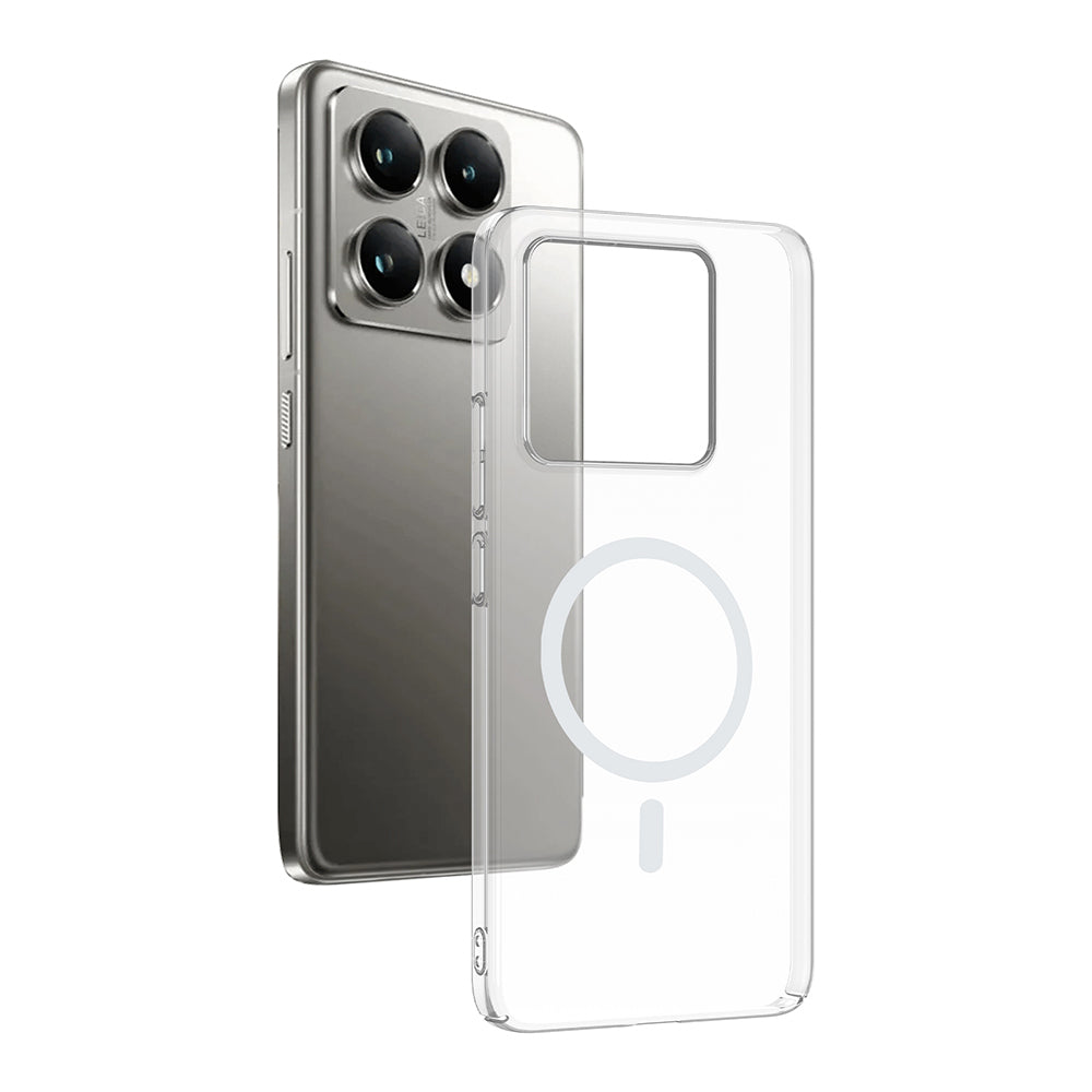 Xiaomi 14T Pro Kamera Korumalı M-Safe Şarj Özellikli Şeffaf Zore London Sert PC Kapak Şeffaf