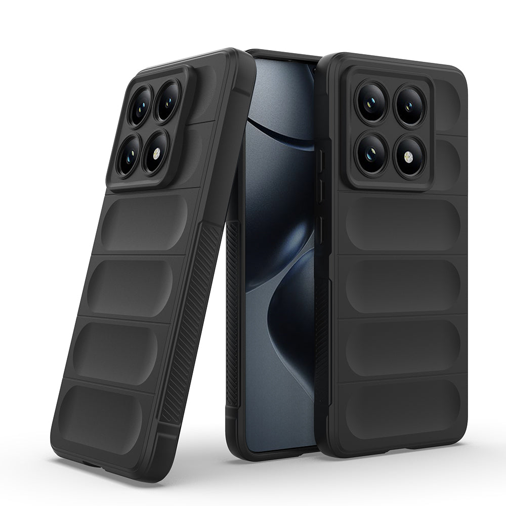 Xiaomi 14T Pro Kılıf Esnek TPU Oyuklu Arka Yüzey Tasarımlı Zore Etnik Silikon Kapak Siyah