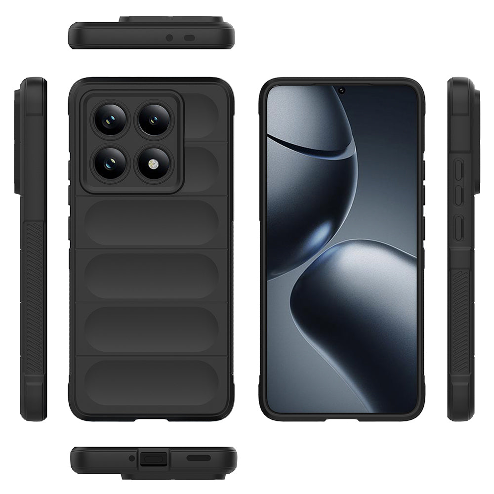 Xiaomi 14T Pro Kılıf Esnek TPU Oyuklu Arka Yüzey Tasarımlı Zore Etnik Silikon Kapak Siyah