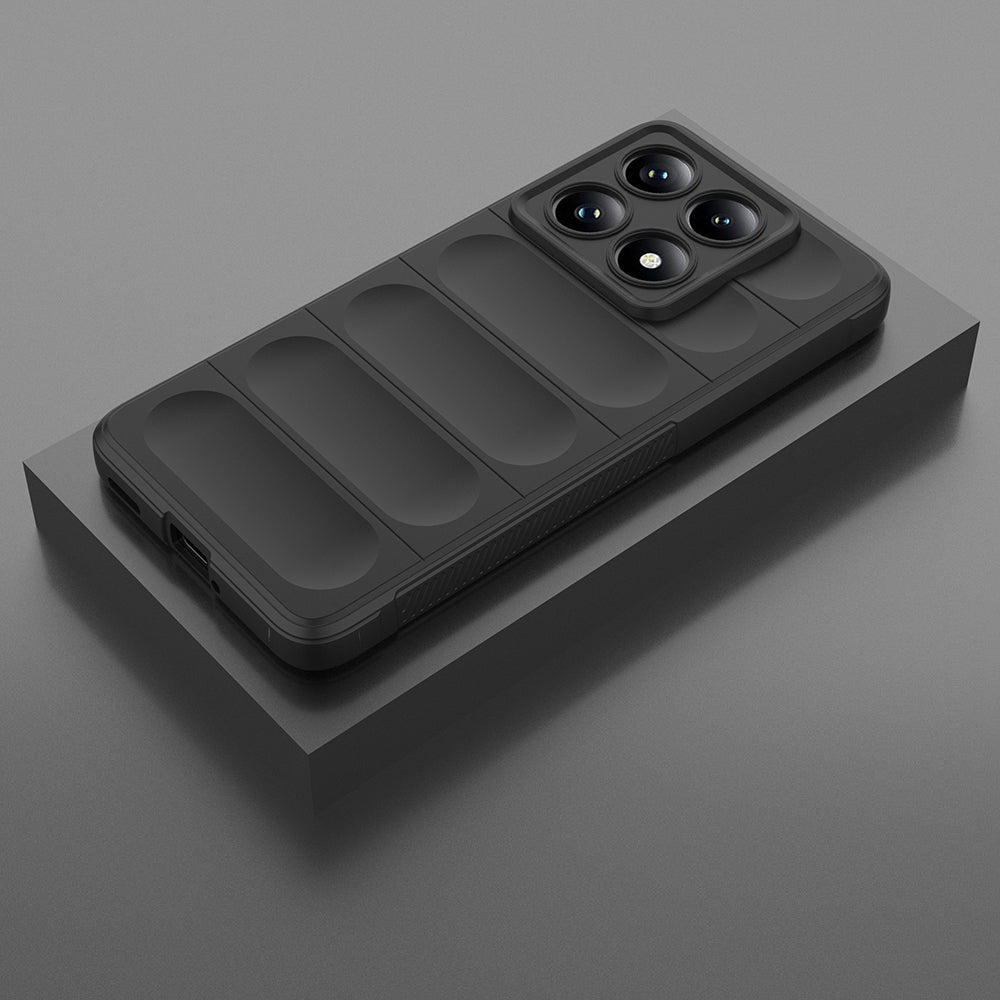 Xiaomi 14T Pro Kılıf Esnek TPU Oyuklu Arka Yüzey Tasarımlı Zore Etnik Silikon Kapak Koyu Yeşil