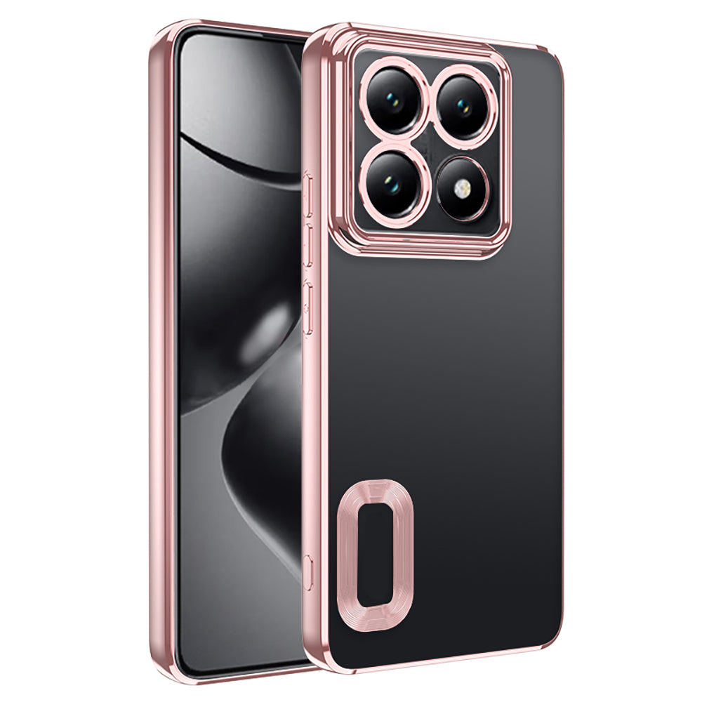 Xiaomi 14T Pro Kılıf Kamera Korumalı Logo Gösteren Zore Omega Kapak Gold