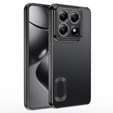 Xiaomi 14T Pro Kılıf Kamera Korumalı Logo Gösteren Zore Omega Kapak Gümüş