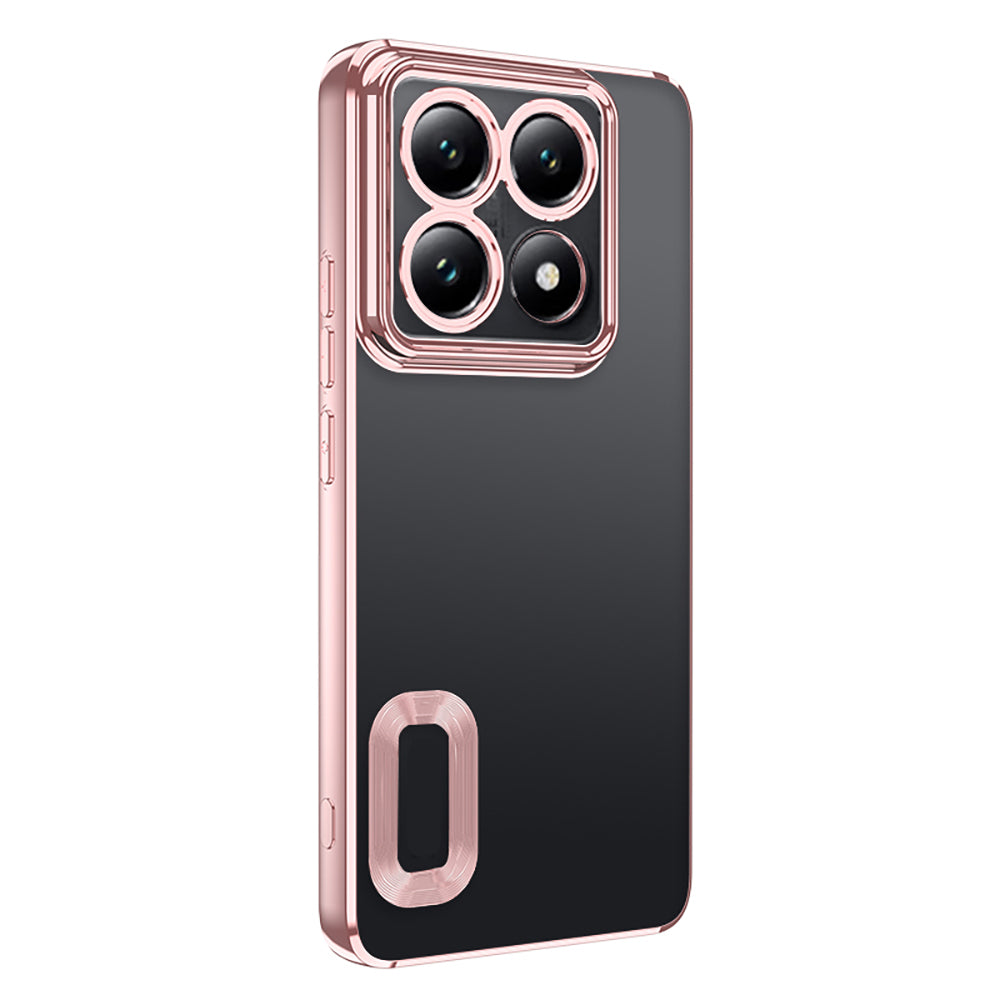 Xiaomi 14T Pro Kılıf Kamera Korumalı Logo Gösteren Zore Omega Kapak Rose Gold