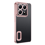 Xiaomi 14T Pro Kılıf Kamera Korumalı Logo Gösteren Zore Omega Kapak Rose Gold