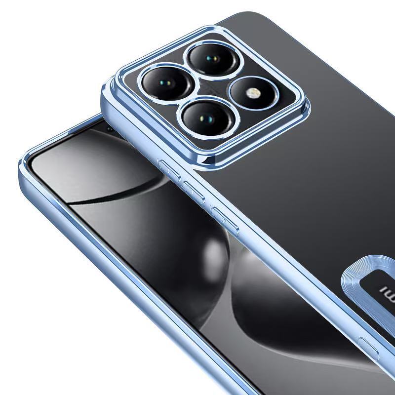 Xiaomi 14T Pro Kılıf Kamera Korumalı Logo Gösteren Zore Omega Kapak Gümüş
