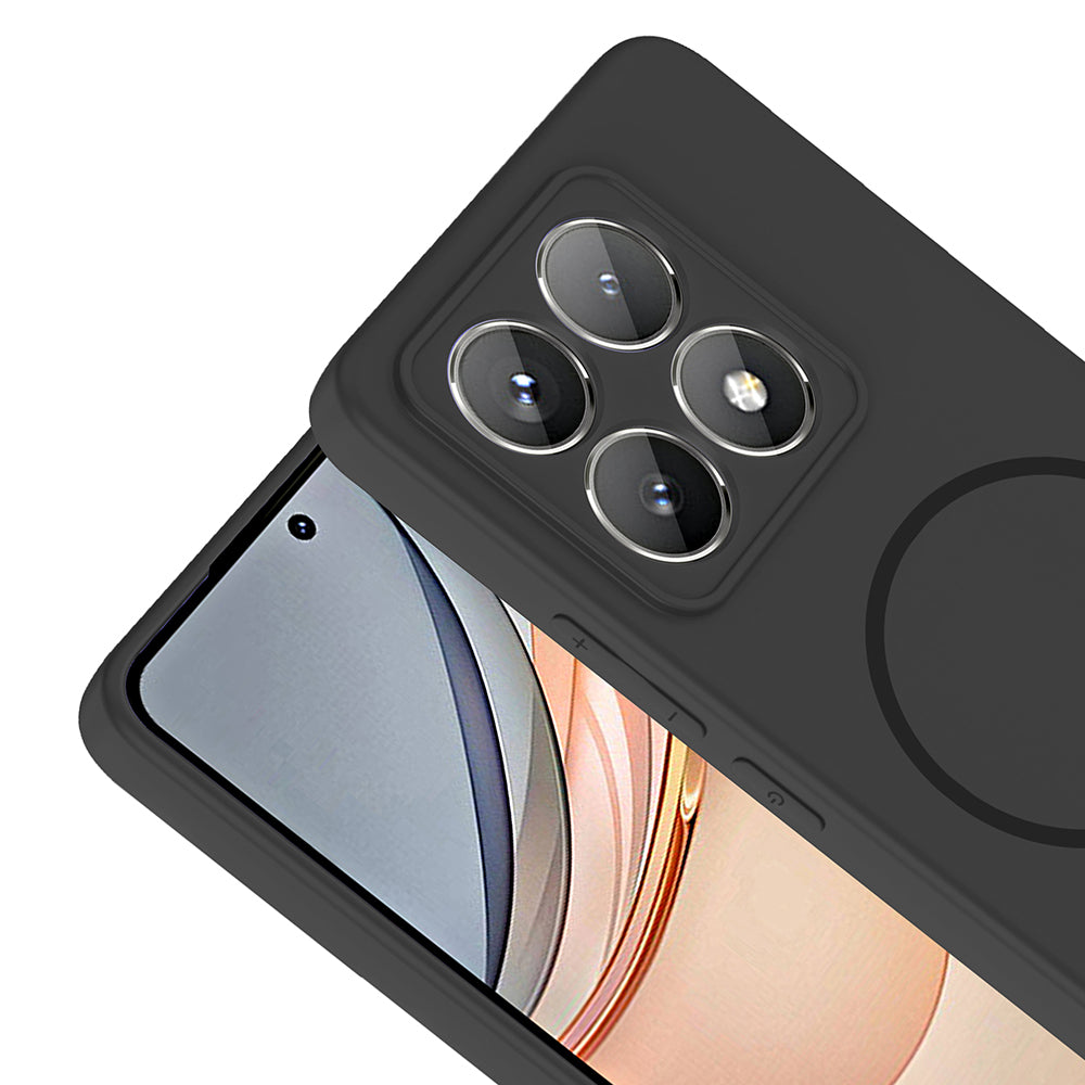 Xiaomi 14T Pro Kılıf M-safe Şarj Özellikli Zore Meta Kapak Titanyum-Gri