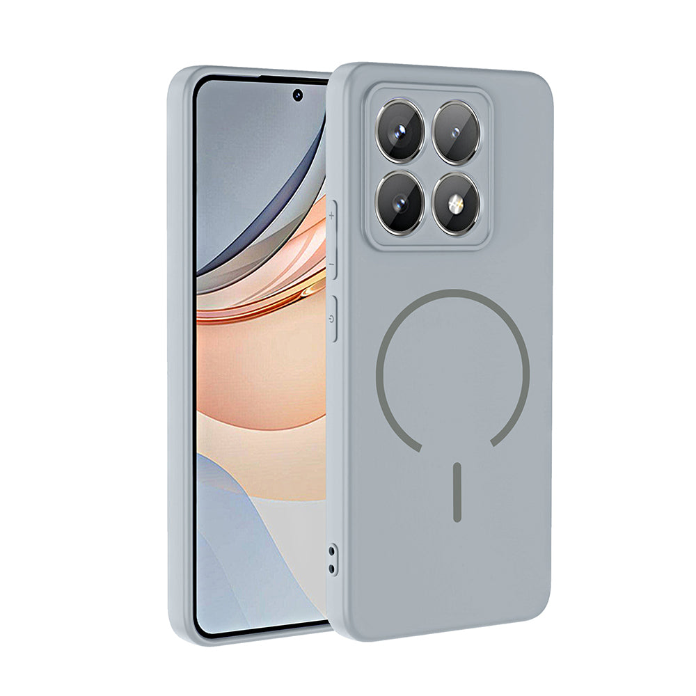 Xiaomi 14T Pro Kılıf M-safe Şarj Özellikli Zore Meta Kapak Titanyum-Gri