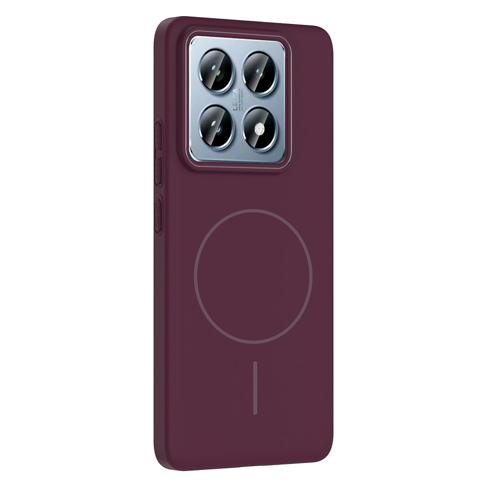 Xiaomi 14T Pro Kılıf M-safe Şarj Özellikli Zore Ruby Sert Kapak Mürdüm