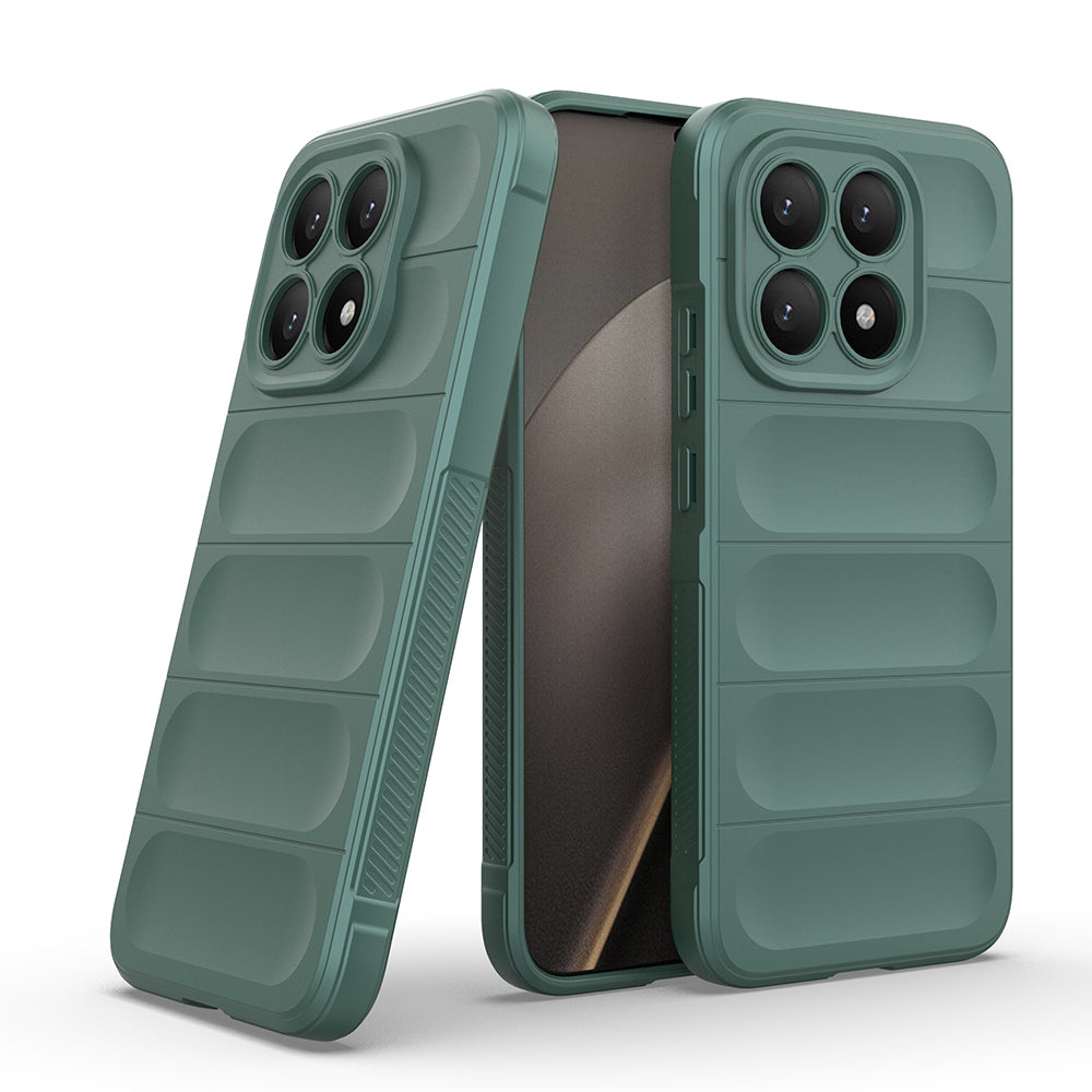 Xiaomi 15T Kılıf Esnek TPU Oyuklu Arka Yüzey Tasarımlı Zore Etnik Silikon Kapak Koyu Yeşil