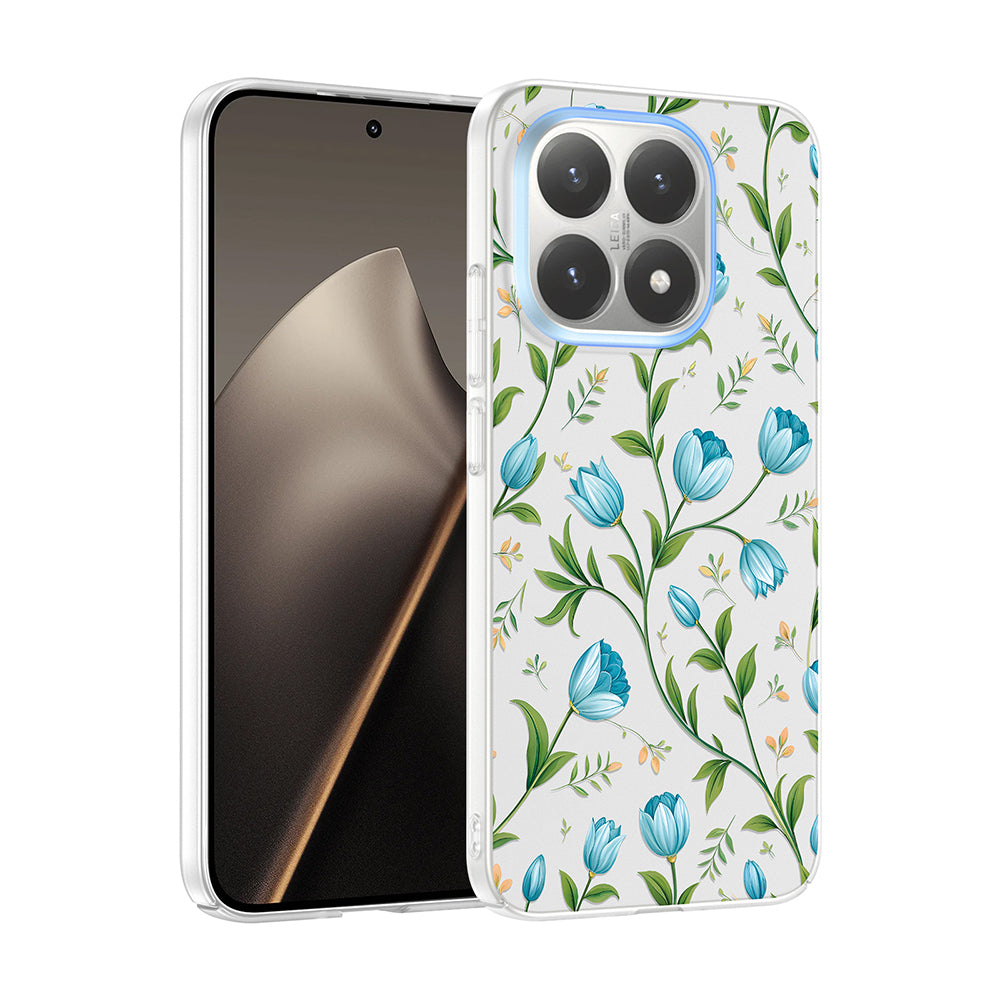 Xiaomi 15T Kılıf Kamera Korumalı Desenli Zore Klip Kapak Mavi Lale