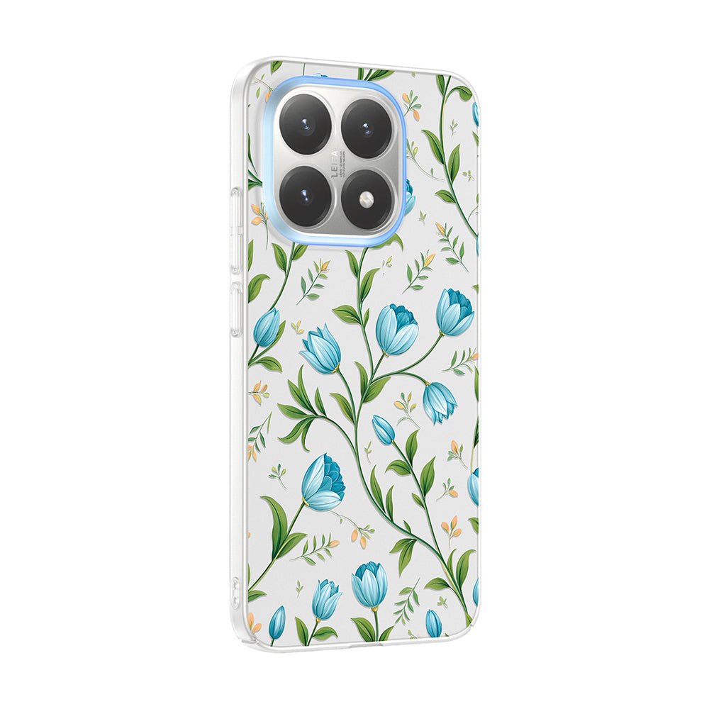 Xiaomi 15T Kılıf Kamera Korumalı Desenli Zore Klip Kapak Mavi Lale