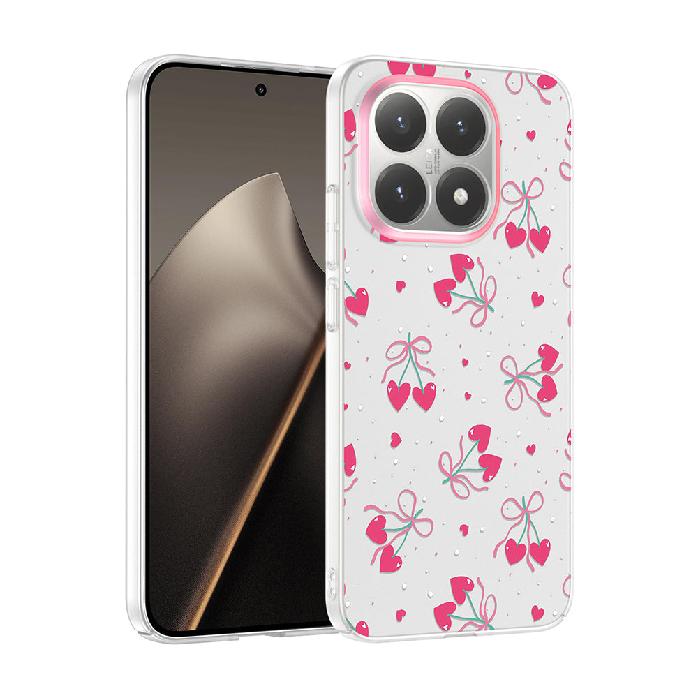 Xiaomi 15T Kılıf Kamera Korumalı Desenli Zore Klip Kapak Kalpli Kiraz