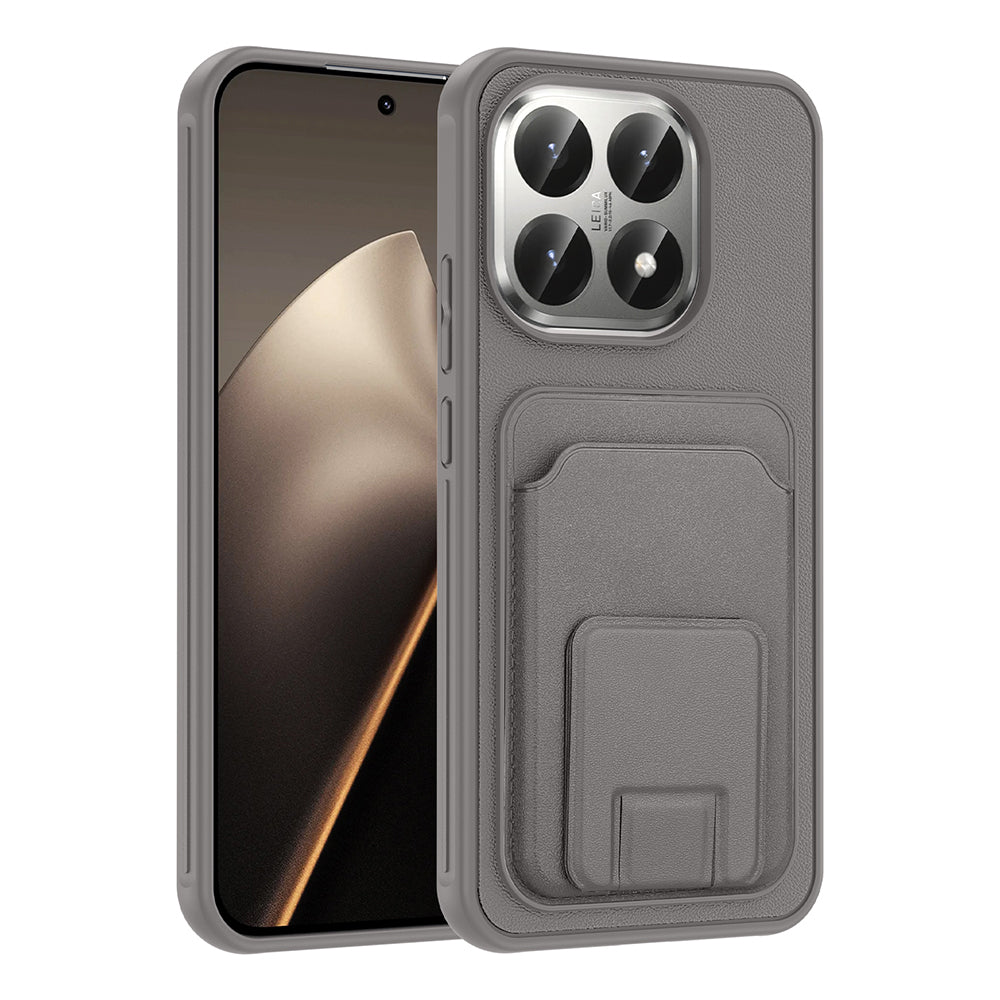 Xiaomi 15T Kılıf Kartlıklı TPU Bikart Kapak Gri