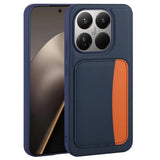 Xiaomi 15T Kılıf Kartlıklı Zore X-Kart Silikon Kapak Kahverengi