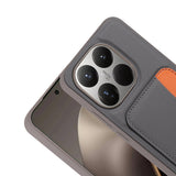 Xiaomi 15T Kılıf Kartlıklı Zore X-Kart Silikon Kapak Kahverengi