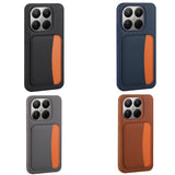 Xiaomi 15T Kılıf Kartlıklı Zore X-Kart Silikon Kapak Kahverengi