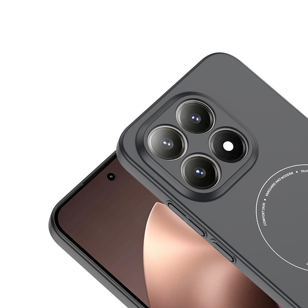 Xiaomi 15T Kılıf M-Safe Şarj Özellikli Kamera Korumalı Zore Elio Sert PC Kapak Siyah
