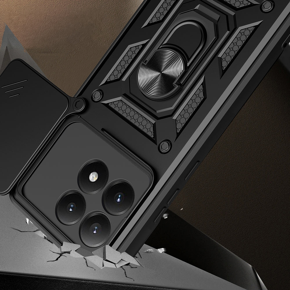 Xiaomi 15T Kılıf Magnetik Standlı Kamera Korumalı Zore Sürgülü Vega Kapak Mavi