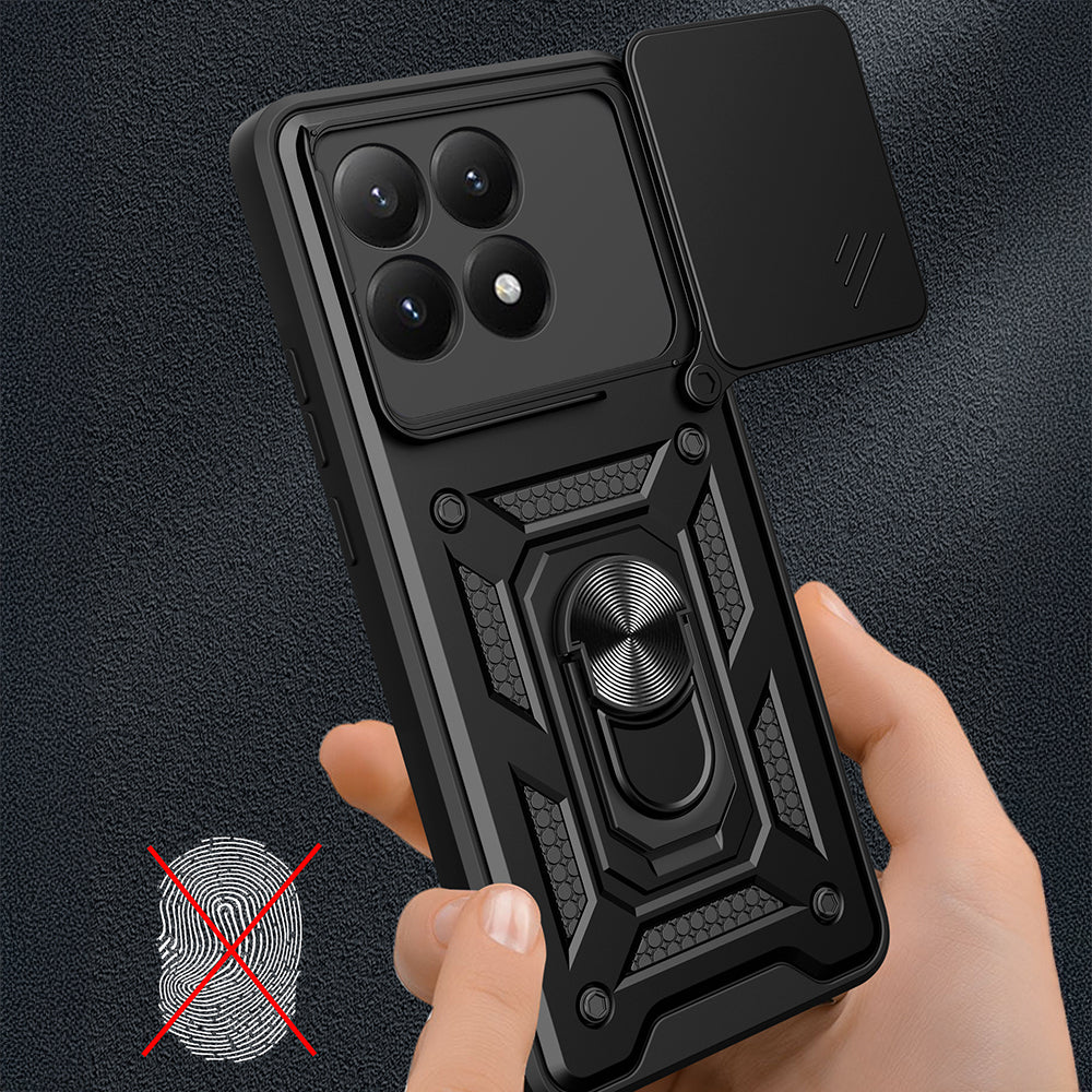 Xiaomi 15T Kılıf Magnetik Standlı Kamera Korumalı Zore Sürgülü Vega Kapak Siyah
