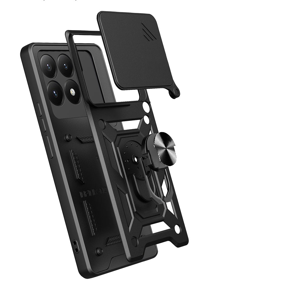Xiaomi 15T Kılıf Magnetik Standlı Kamera Korumalı Zore Sürgülü Vega Kapak Mavi