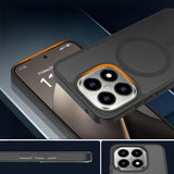 Xiaomi 15T Kılıf Sert PC Arka Yüzey Wireless Şarj Özellikli Zore Flet M-safe Kapak Siyah