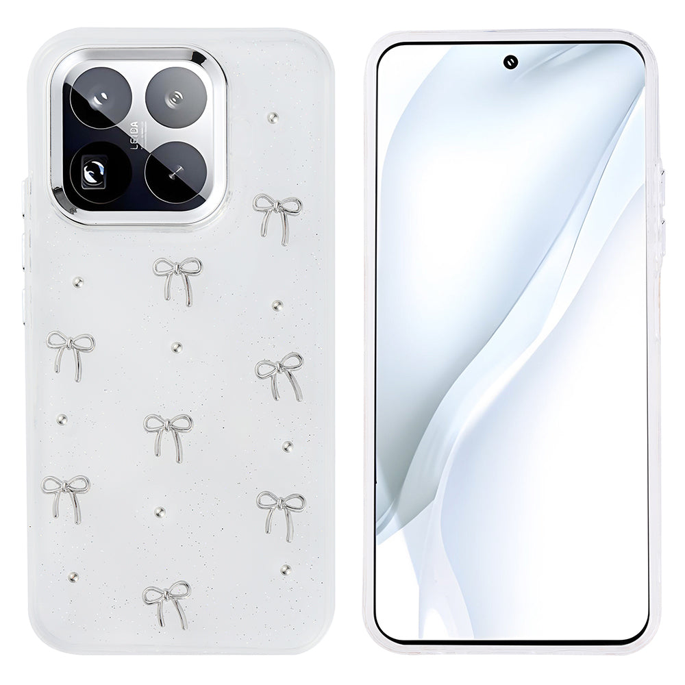 Xiaomi 15T Pro Kılıf Airbag Tasarımlı Simli Şeffaf  Kutup Kapak Kiraz