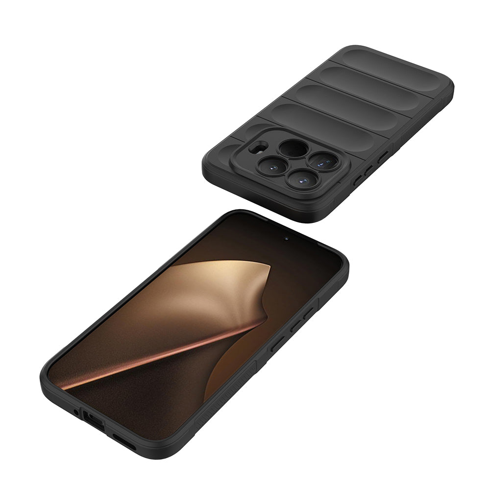 Xiaomi 15T Pro Kılıf Esnek TPU Oyuklu Arka Yüzey Tasarımlı Zore Etnik Silikon Kapak Siyah