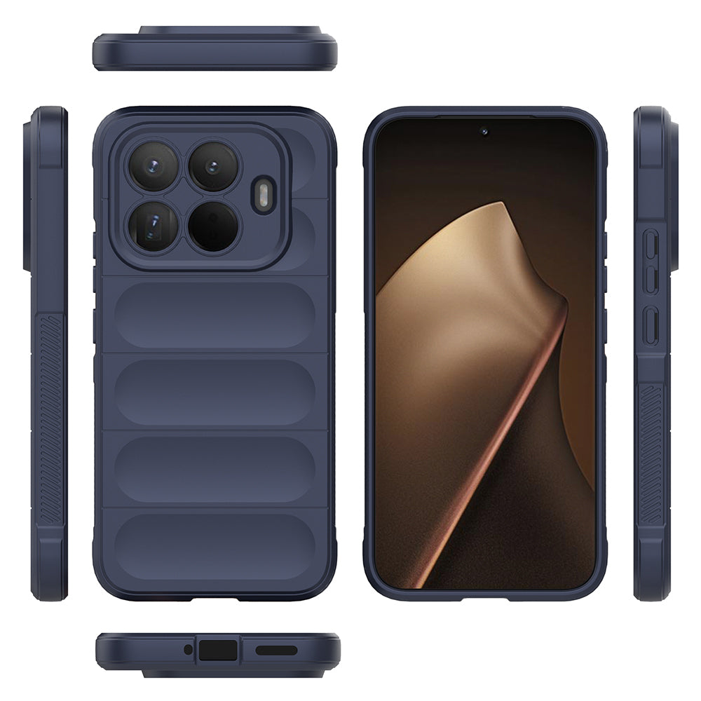 Xiaomi 15T Pro Kılıf Esnek TPU Oyuklu Arka Yüzey Tasarımlı Zore Etnik Silikon Kapak Lacivert