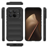 Xiaomi 15T Pro Kılıf Esnek TPU Oyuklu Arka Yüzey Tasarımlı Zore Etnik Silikon Kapak Siyah