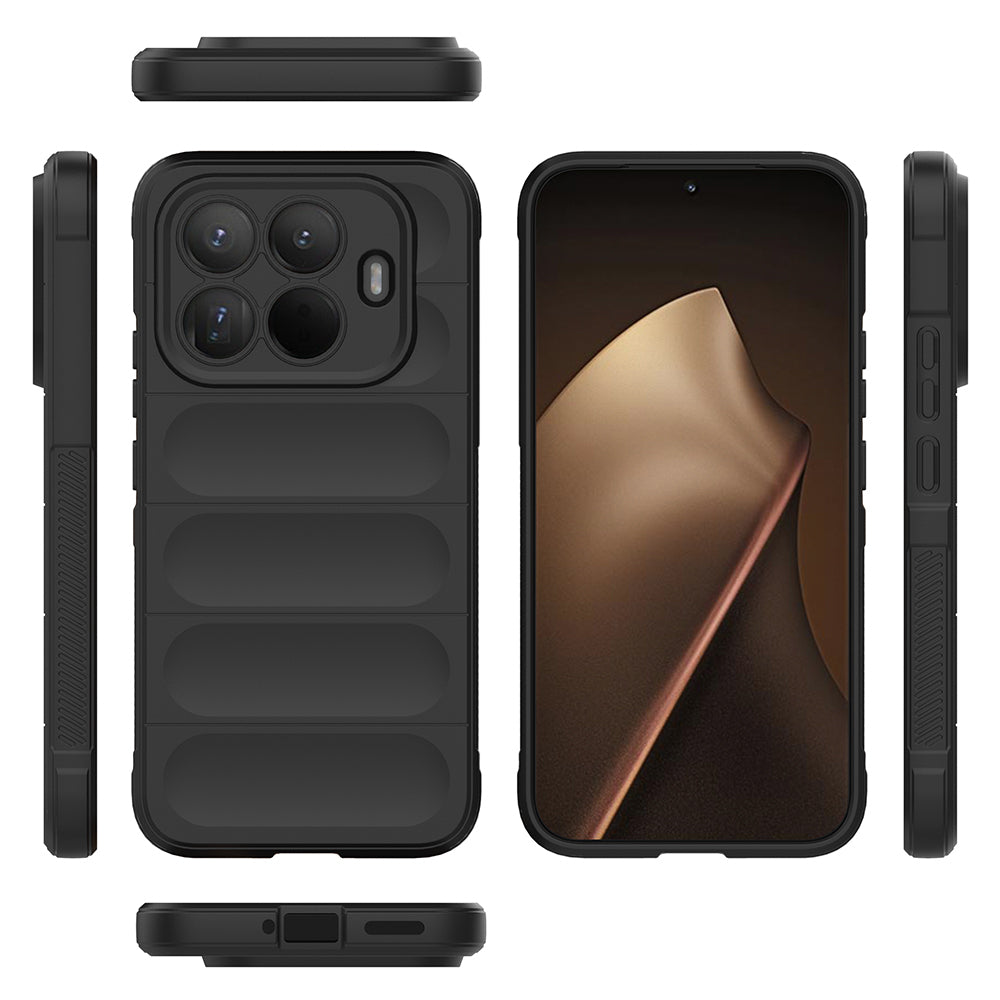 Xiaomi 15T Pro Kılıf Esnek TPU Oyuklu Arka Yüzey Tasarımlı Zore Etnik Silikon Kapak Siyah