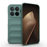 Xiaomi 15T Pro Kılıf Esnek TPU Oyuklu Arka Yüzey Tasarımlı Zore Etnik Silikon Kapak Koyu Yeşil