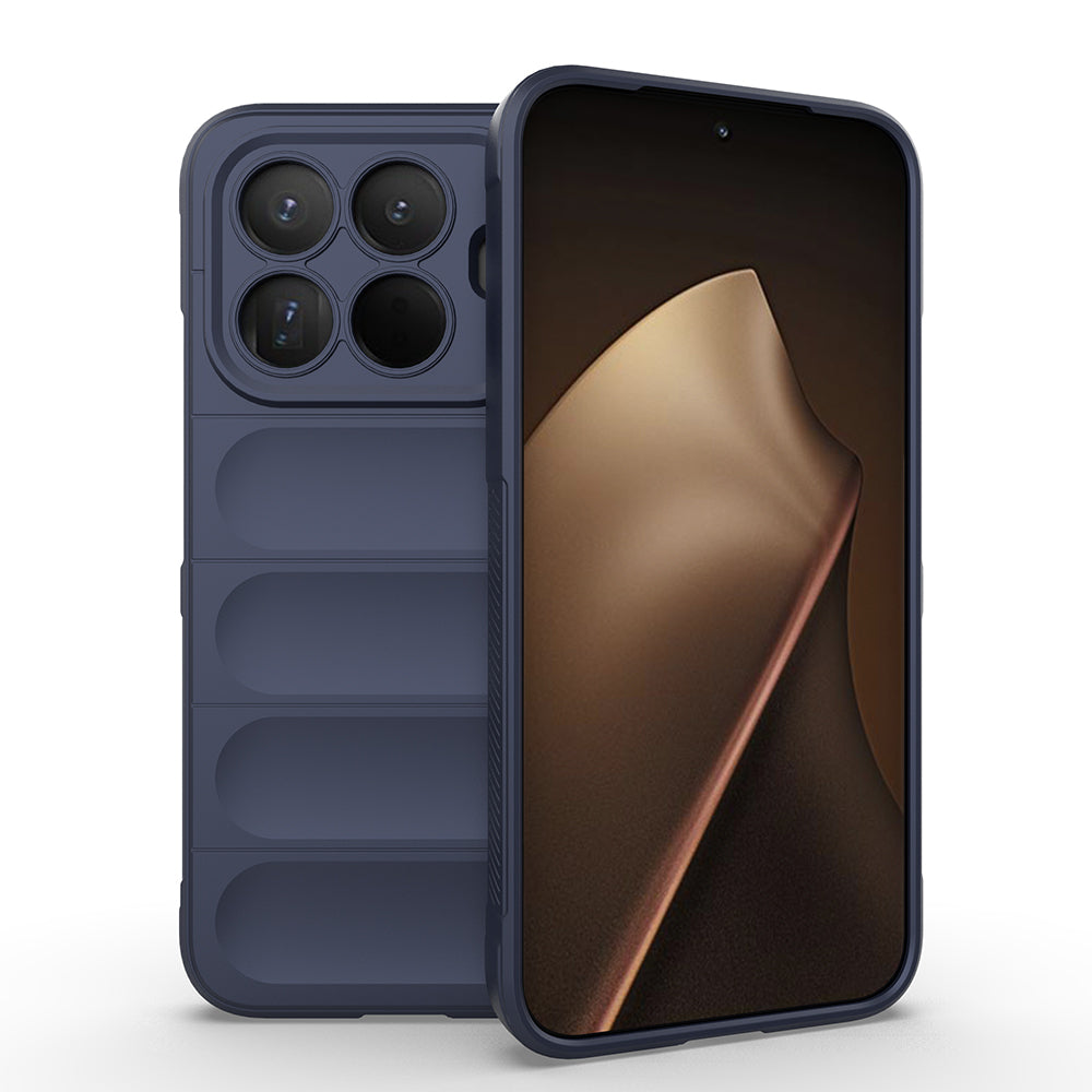 Xiaomi 15T Pro Kılıf Esnek TPU Oyuklu Arka Yüzey Tasarımlı Zore Etnik Silikon Kapak Lacivert