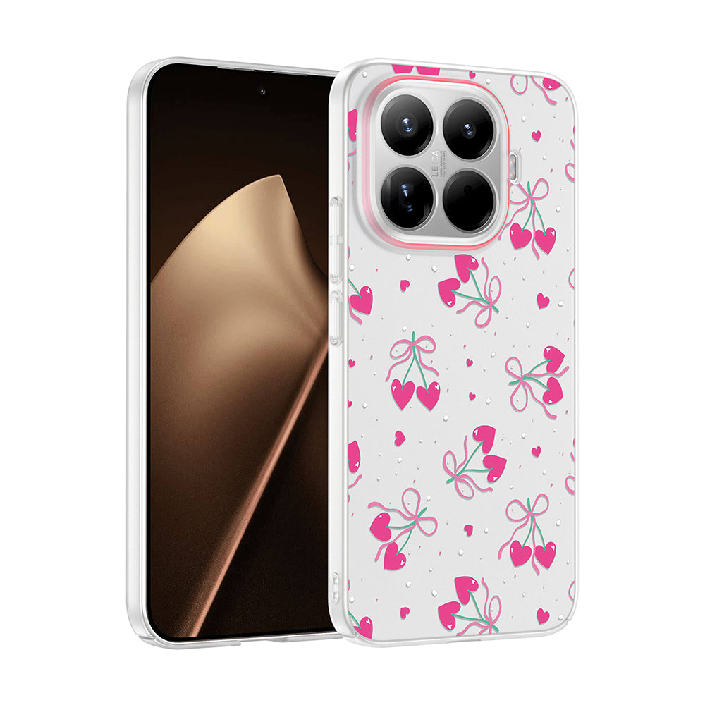 Xiaomi 15T Pro Kılıf Kamera Korumalı Desenli Zore Klip Kapak Kalpli Kiraz