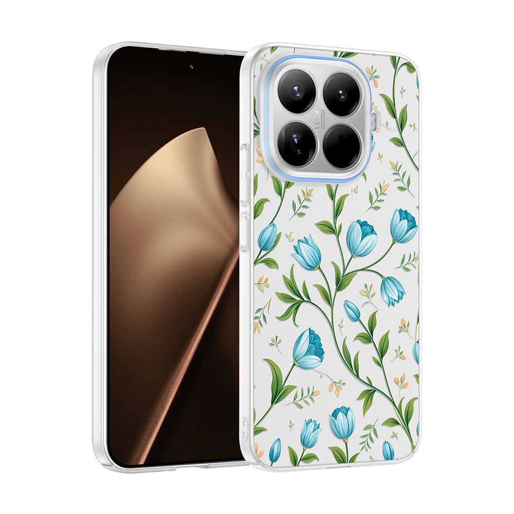 Xiaomi 15T Pro Kılıf Kamera Korumalı Desenli Zore Klip Kapak Mavi Lale