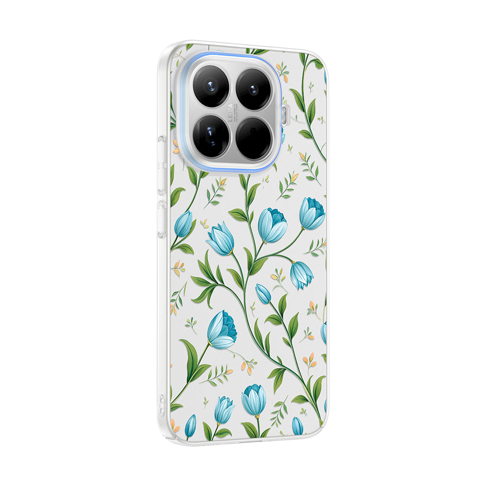 Xiaomi 15T Pro Kılıf Kamera Korumalı Desenli Zore Klip Kapak Mavi Lale