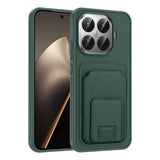 Xiaomi 15T Pro Kılıf Kartlıklı TPU Bikart Kapak Koyu Yeşil