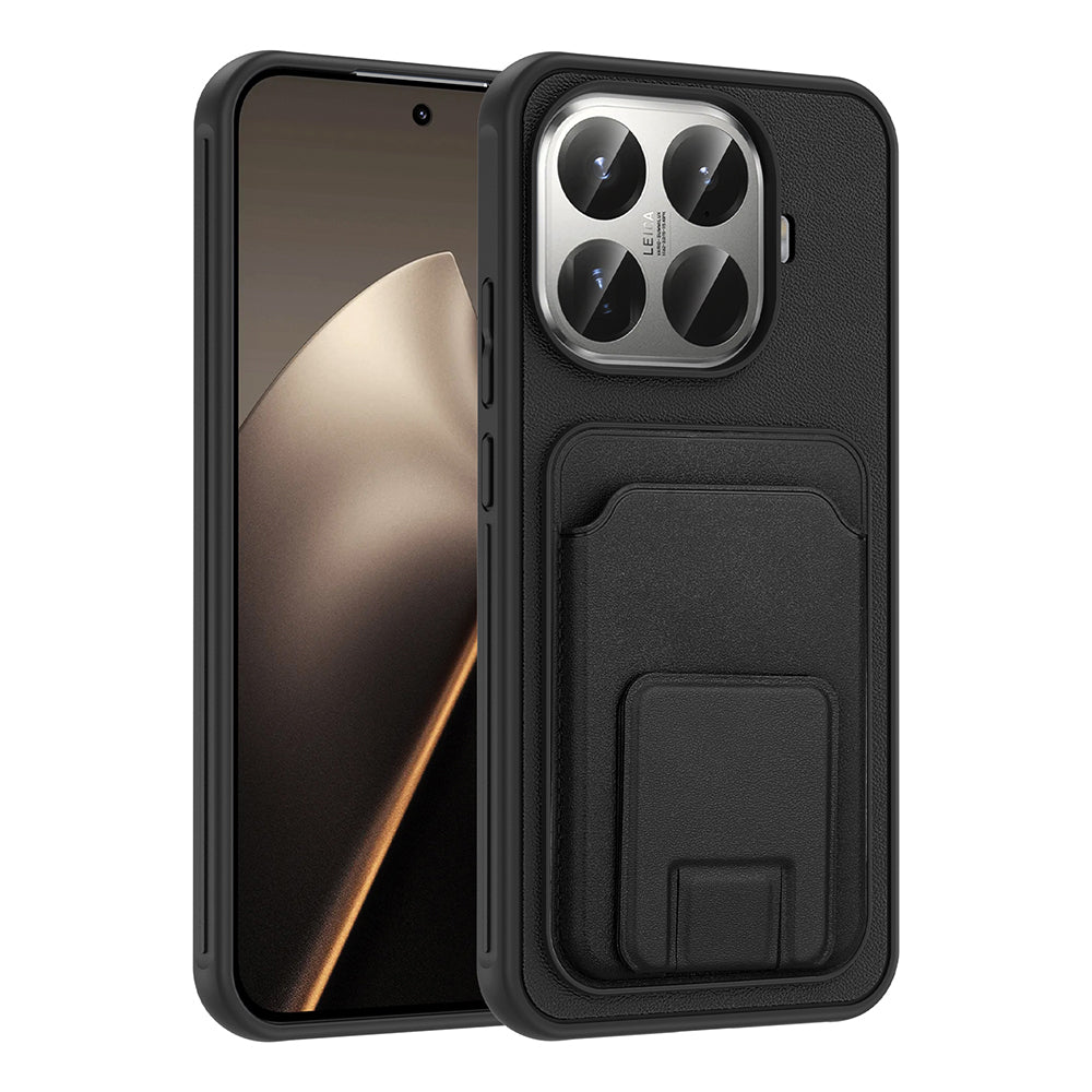 Xiaomi 15T Pro Kılıf Kartlıklı TPU Bikart Kapak Siyah