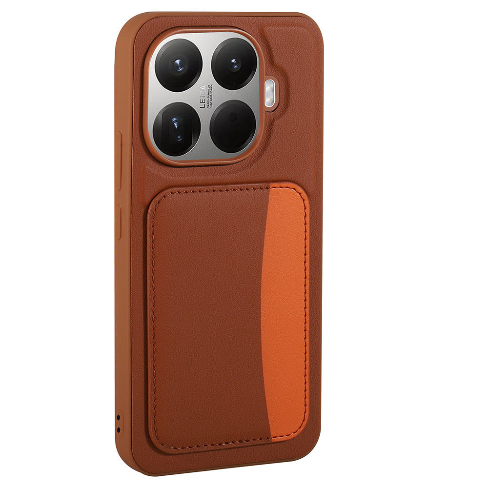Xiaomi 15T Pro Kılıf Kartlıklı Zore X-Kart Silikon Kapak Kahverengi