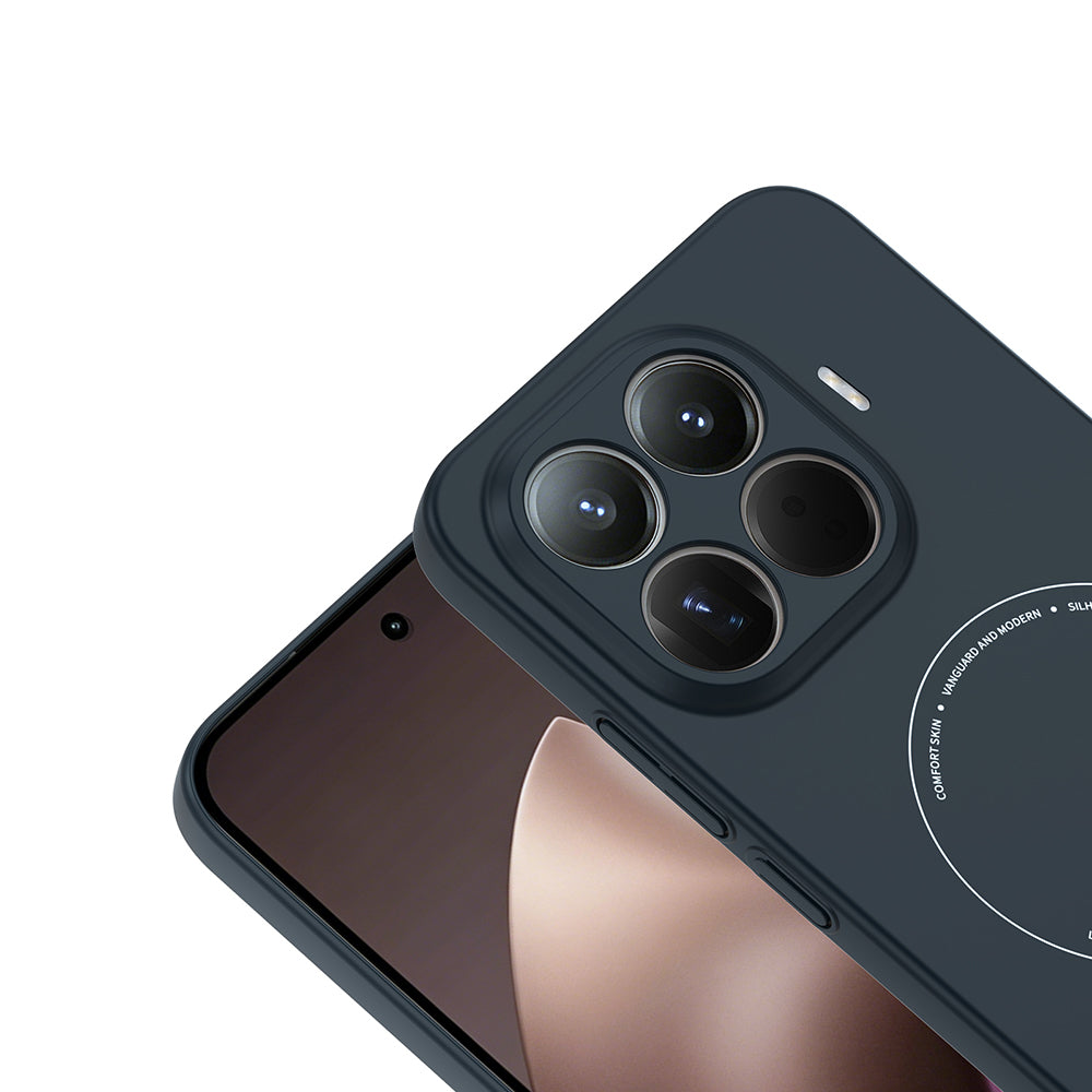 Xiaomi 15T Pro Kılıf M-Safe Şarj Özellikli Kamera Korumalı Zore Elio Sert PC Kapak Lacivert