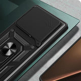Xiaomi 15T Pro Kılıf Magnetik Standlı Kamera Korumalı Zore Sürgülü Vega Kapak Siyah