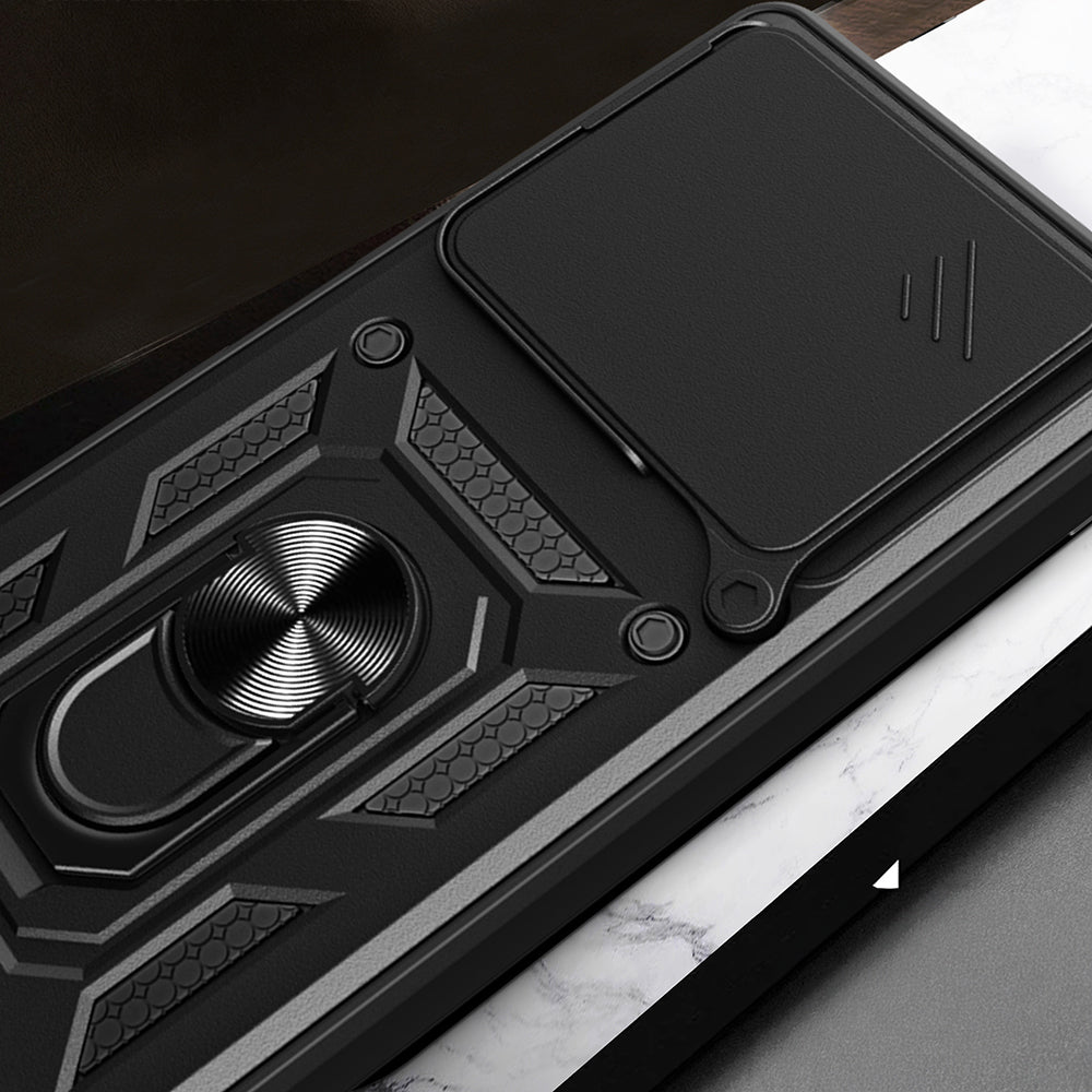 Xiaomi 15T Pro Kılıf Magnetik Standlı Kamera Korumalı Zore Sürgülü Vega Kapak Siyah