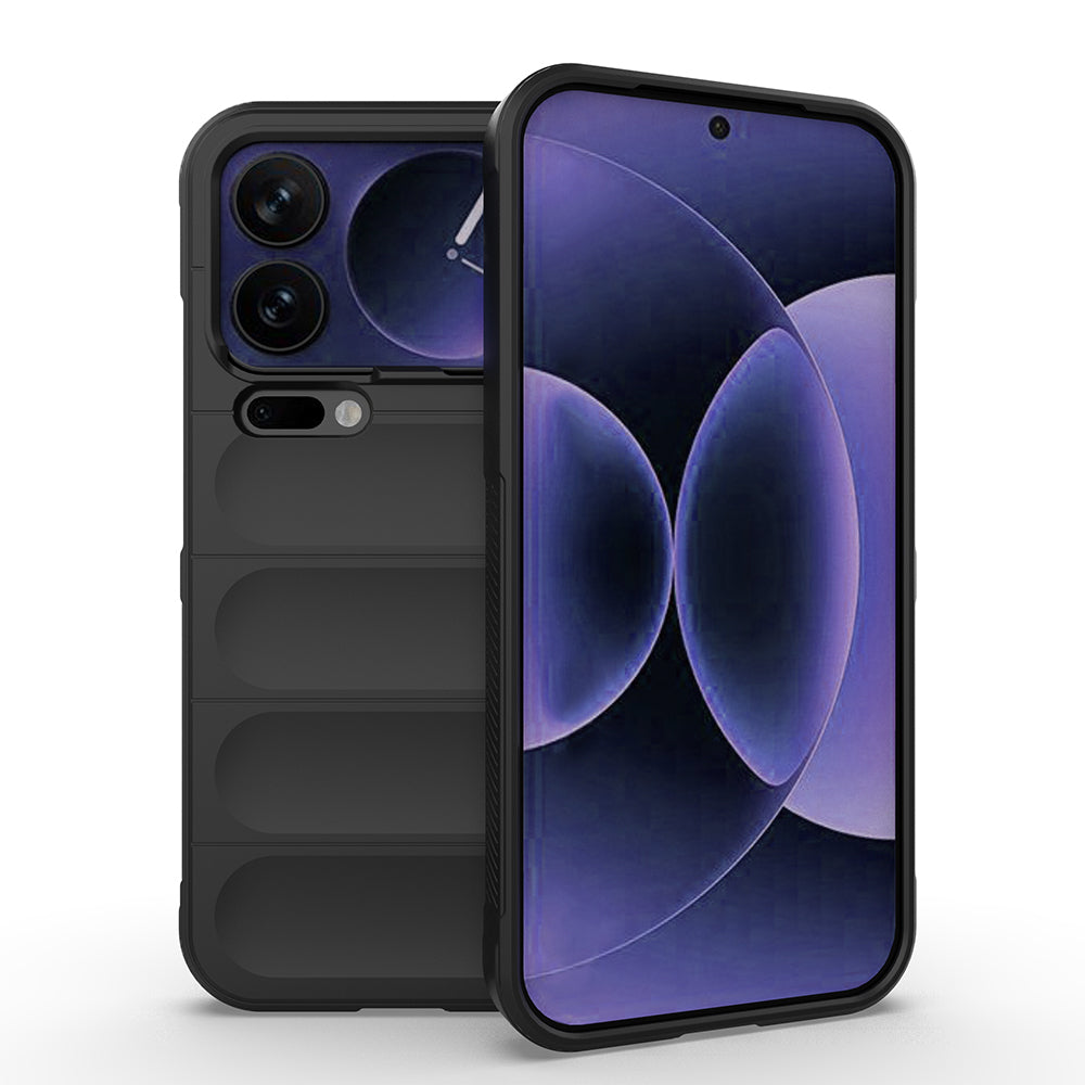 Xiaomi 17 Pro Max Kılıf Esnek TPU Oyuklu Arka Yüzey Tasarımlı Zore Etnik Silikon Kapak Siyah