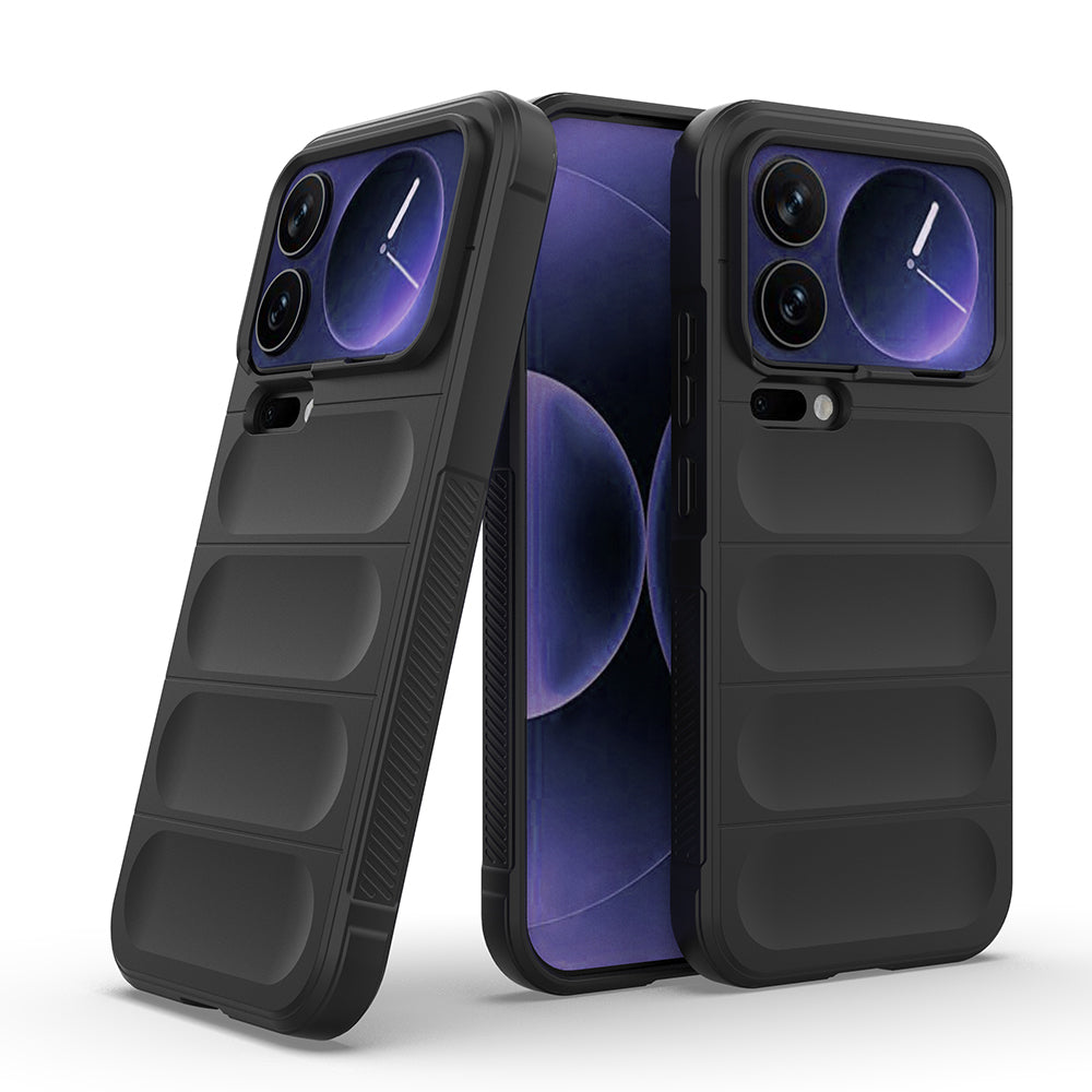 Xiaomi 17 Pro Max Kılıf Esnek TPU Oyuklu Arka Yüzey Tasarımlı Zore Etnik Silikon Kapak Siyah