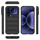 Xiaomi 17 Pro Max Kılıf Esnek TPU Oyuklu Arka Yüzey Tasarımlı Zore Etnik Silikon Kapak Siyah