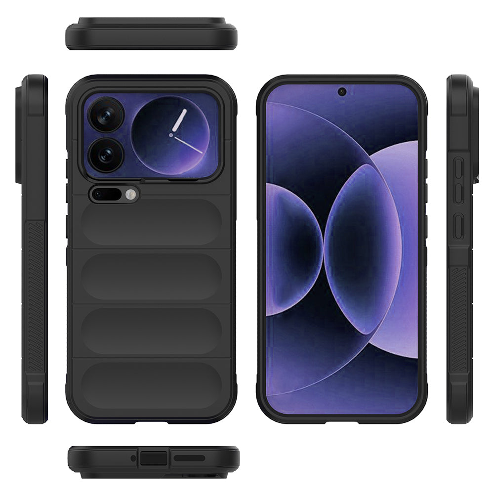 Xiaomi 17 Pro Max Kılıf Esnek TPU Oyuklu Arka Yüzey Tasarımlı Zore Etnik Silikon Kapak Siyah