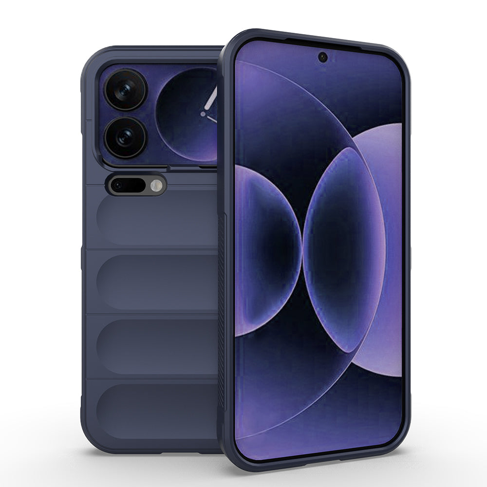 Xiaomi 17 Pro Max Kılıf Esnek TPU Oyuklu Arka Yüzey Tasarımlı Zore Etnik Silikon Kapak Lacivert