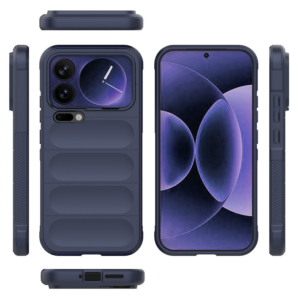 Xiaomi 17 Pro Max Kılıf Esnek TPU Oyuklu Arka Yüzey Tasarımlı Zore Etnik Silikon Kapak Lacivert