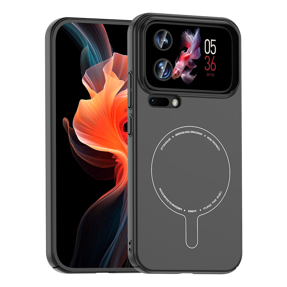 Xiaomi 17 Pro Max Kılıf M-Safe Şarj Özellikli Kamera Korumalı Zore Elio Sert PC Kapak Siyah