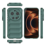 Xiaomi 17 Ultra Kılıf Esnek TPU Oyuklu Arka Yüzey Tasarımlı Zore Etnik Silikon Kapak Koyu Yeşil
