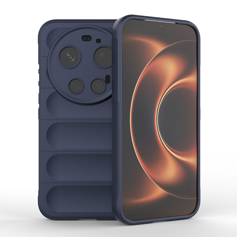 Xiaomi 17 Ultra Kılıf Esnek TPU Oyuklu Arka Yüzey Tasarımlı Zore Etnik Silikon Kapak Lacivert